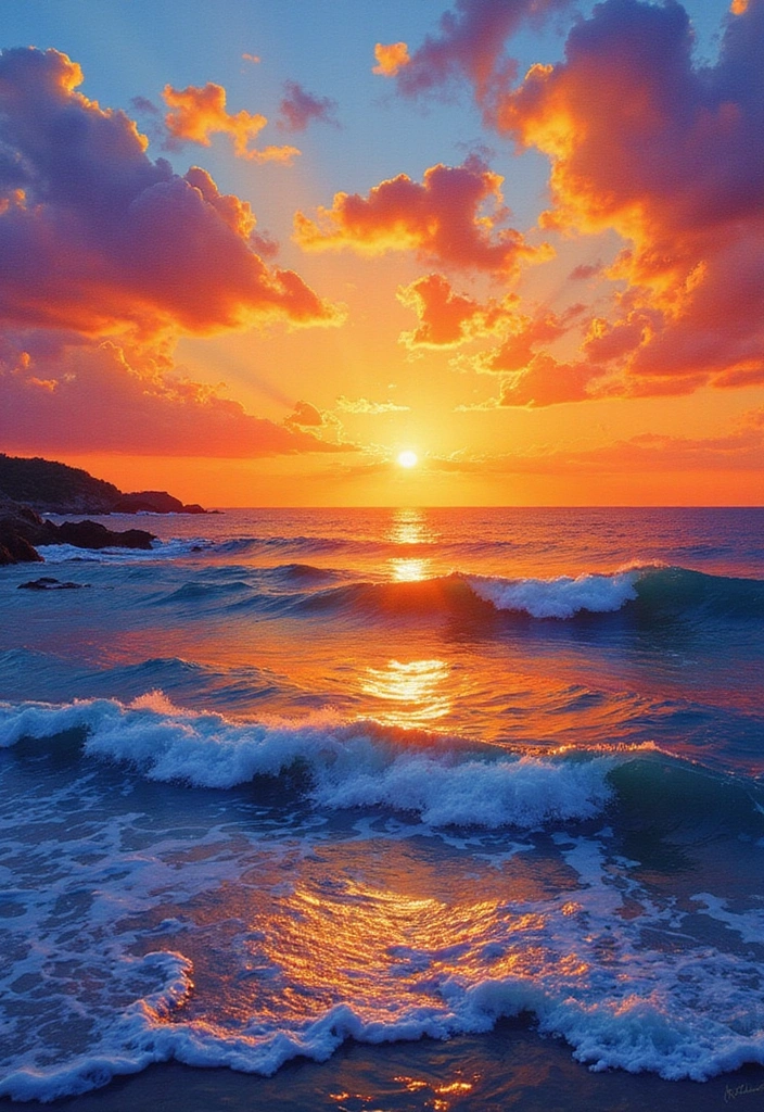 Sunset Over the Ocean