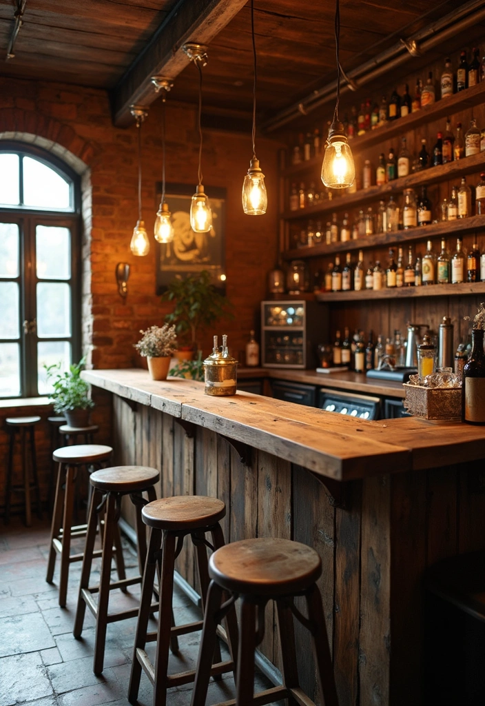 Rustic Wooden Bar