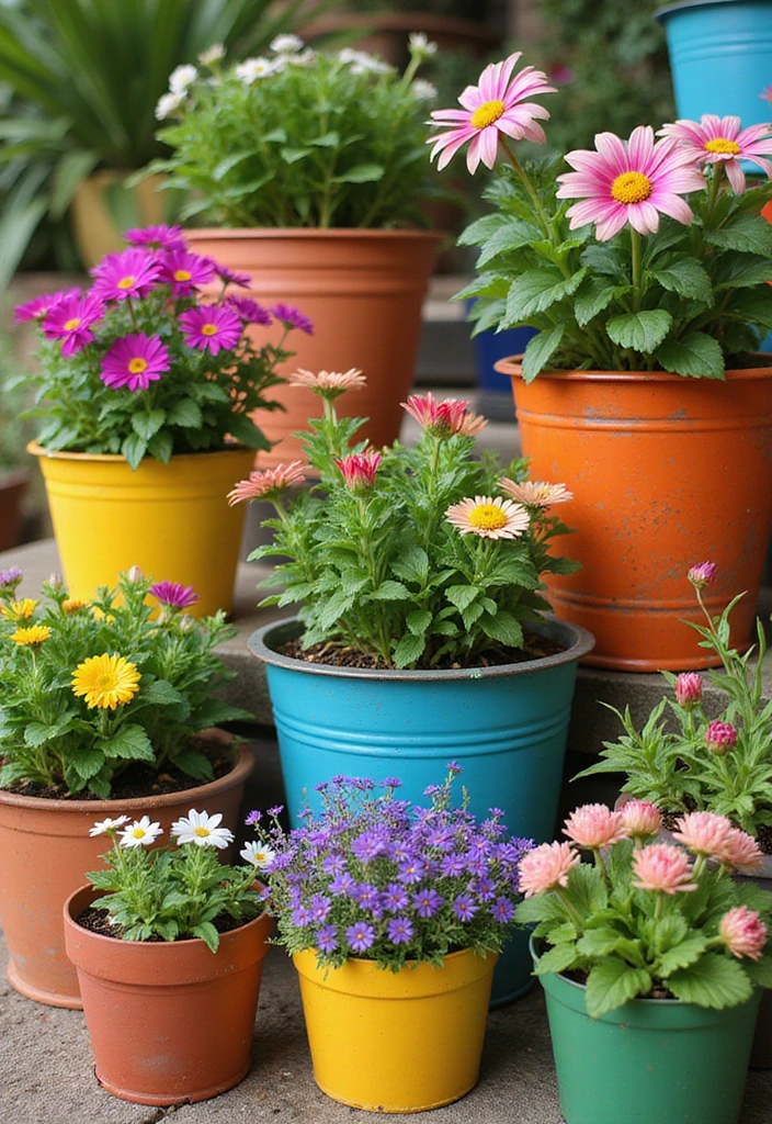 Incorporate Colorful Planters