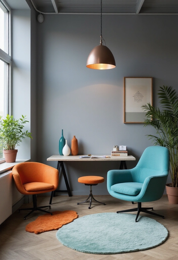 Cool Grays with Bright Accents