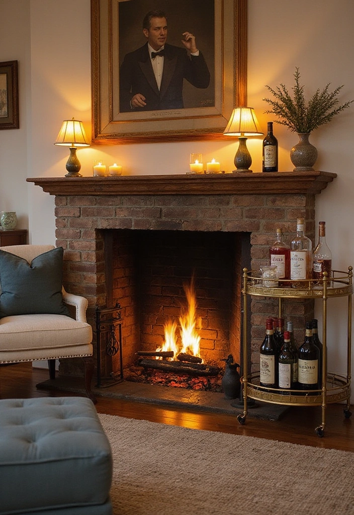 Cozy Fireplace Bar