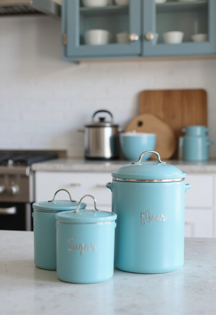 Blue Canisters for Storage