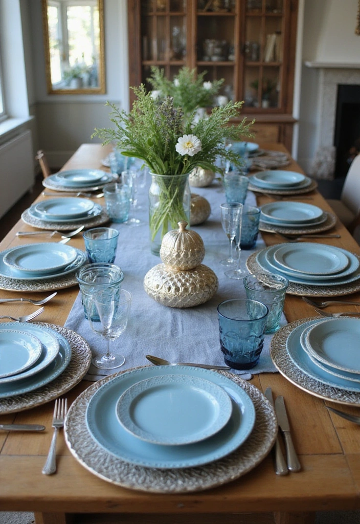 Blue Table Settings