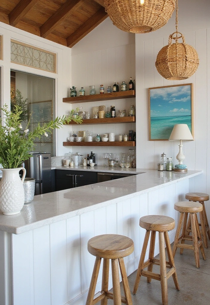 Coastal-Inspired Bar