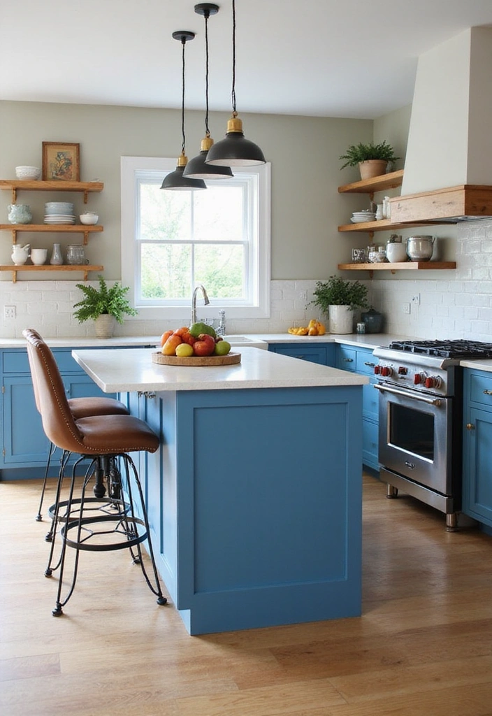 Blue Kitchen Islands
